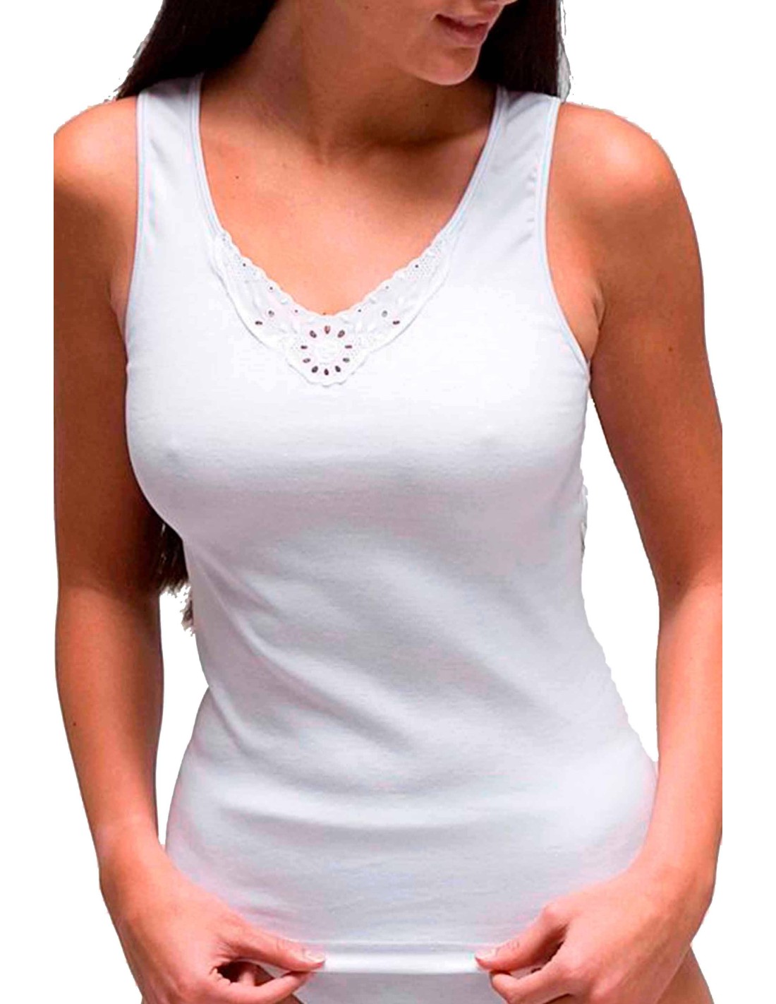Camiseta interior mujer de algodón tirante fino