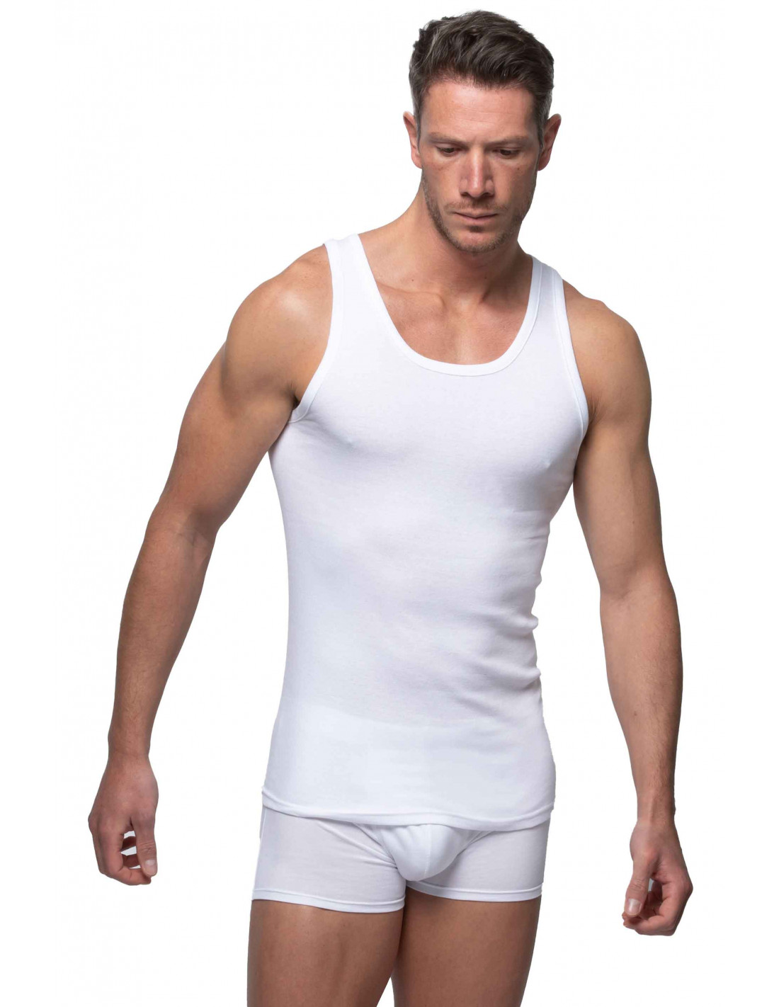 Camiseta interior tirantes para hombre con tejido en algodón natural