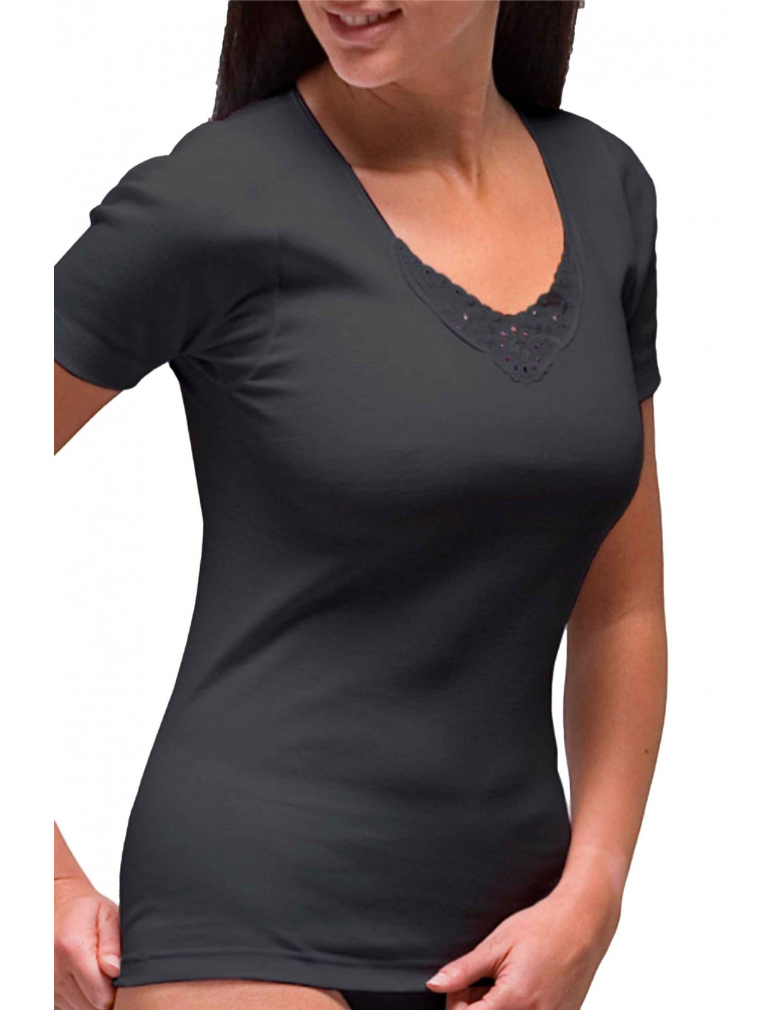 Camiseta Interior manga larga sin costuras con escote redondo para mujer de  RAPIFE